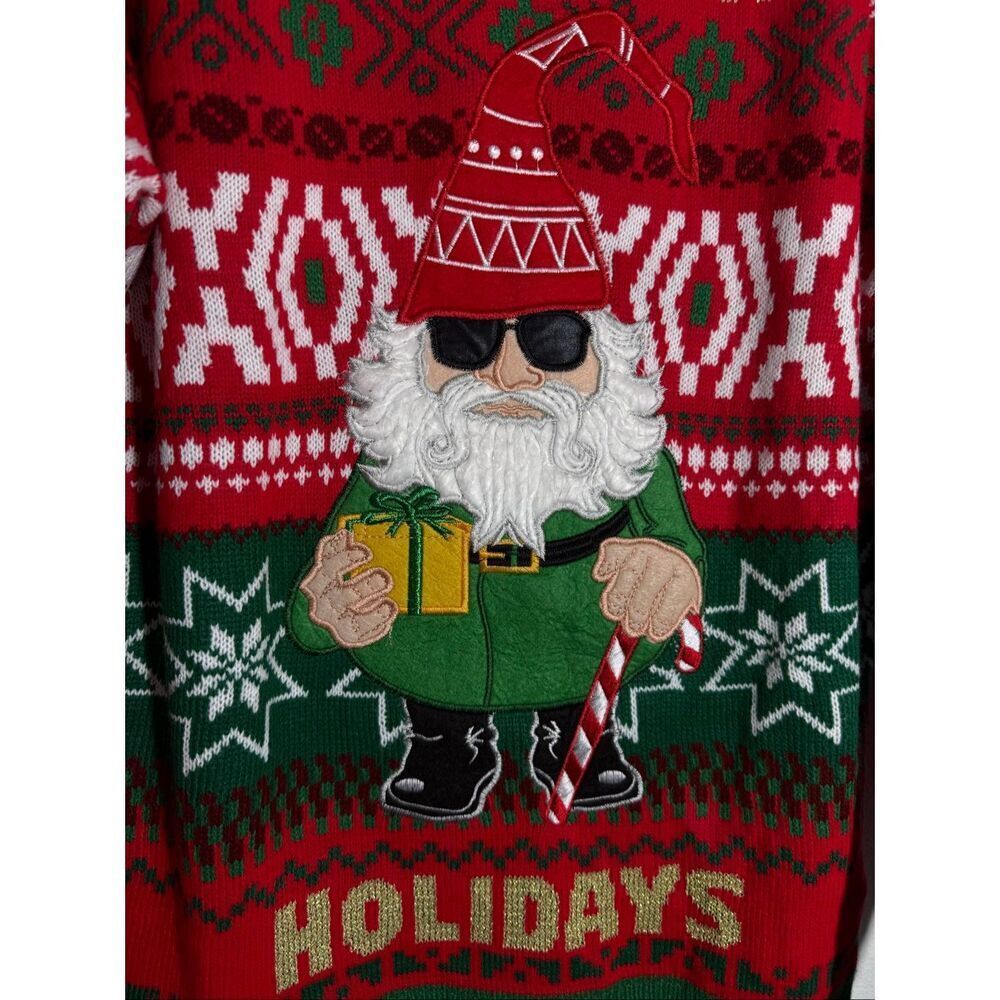 NWOT Holiday Time Men's Gnome Ugly Christmas Sweater Sz XL (44-46) - Picture 3 of 9
